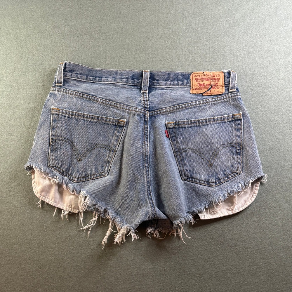 Vintage Levis 505 Cut Off Shorts Mens 34 High Waisted Cheeky Cutoff Daisy Dukes - Picture 8 of 9
